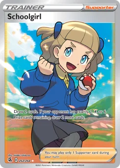 Schoolgirl Pokemon card from Fusion Strike, card number 262