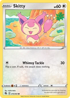Skitty Pokemon card from Fusion Strike, card number 210