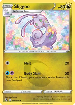 Sliggoo Pokemon card from Fusion Strike, card number 196
