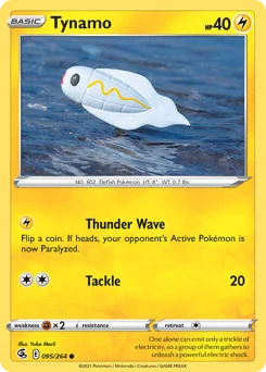 Tynamo Pokemon card from Fusion Strike, card number 95