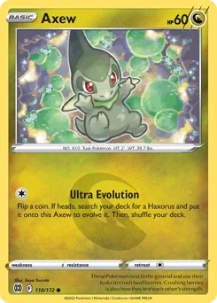 Axew Pokemon card from Brilliant Stars, card number 110