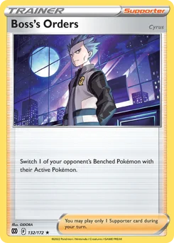 Boss's Orders Pokemon card from Brilliant Stars, card number 132