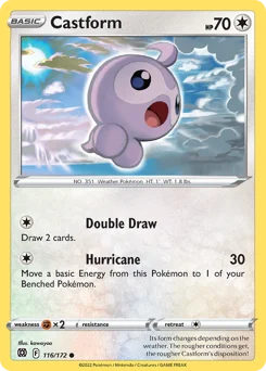 Castform Pokemon card from Brilliant Stars, card number 116