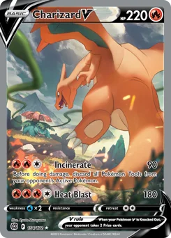 Charizard V Pokemon card from Brilliant Stars, card number 154