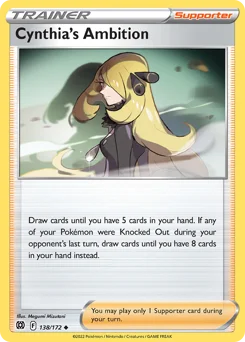 Cynthia's Ambition Pokemon card from Brilliant Stars, card number 138