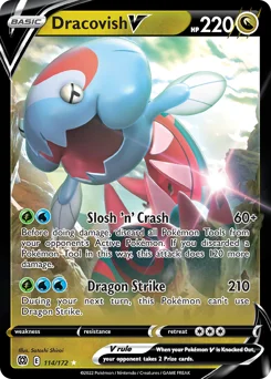 Dracovish V Pokemon card from Brilliant Stars, card number 114