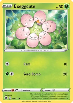 Exeggcute Pokemon card from Brilliant Stars, card number 1