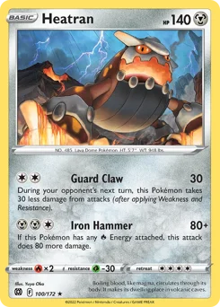 Heatran Pokemon card from Brilliant Stars, card number 100