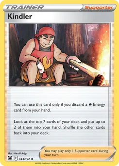Kindler Pokemon card from Brilliant Stars, card number 143