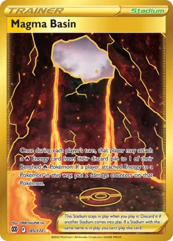 Magma Basin Pokemon card from Brilliant Stars, card number 185