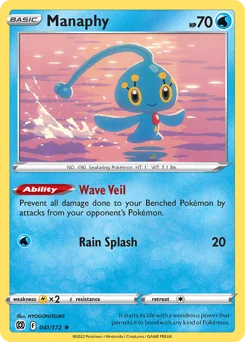 Manaphy Pokemon card from Brilliant Stars, card number 41