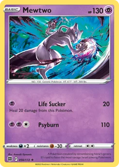 Mewtwo Pokemon card from Brilliant Stars, card number 56