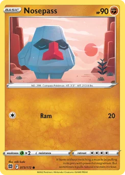 Nosepass Pokemon card from Brilliant Stars, card number 73