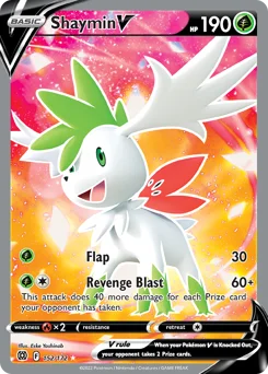 Shaymin V Pokemon card from Brilliant Stars, card number 152