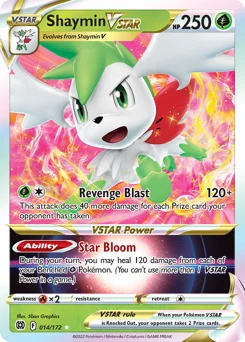 Shaymin VSTAR Pokemon card from Brilliant Stars, card number 14