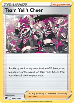 Team Yell's Cheer Pokemon card from Brilliant Stars, card number 149