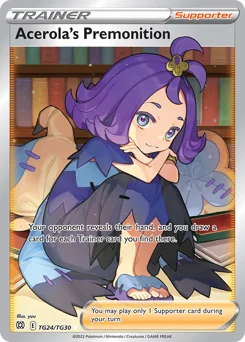 Acerola's Premonition Pokemon card from Brilliant Stars Trainer Gallery, card number TG24