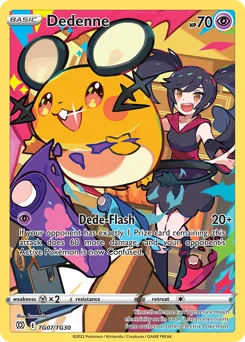 Dedenne Pokemon card from Brilliant Stars Trainer Gallery, card number TG07
