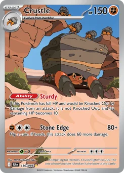 Crustle Pokemon card from Black Bolt, card number 130