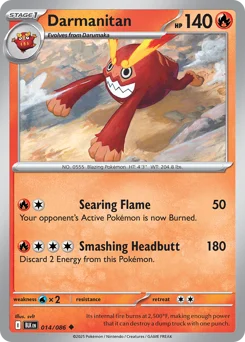 Darmanitan Pokemon card from Black Bolt, card number 14