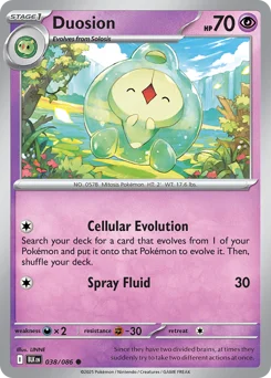 Duosion Pokemon card from Black Bolt, card number 38