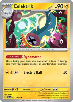 Eelektrik Pokemon card from Black Bolt, card number 31