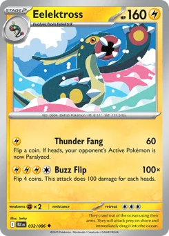 Eelektross Pokemon card from Black Bolt, card number 32