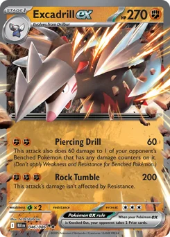 Excadrill ex Pokemon card from Black Bolt, card number 46