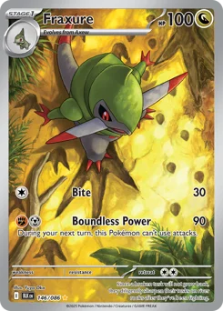 Fraxure Pokemon card from Black Bolt, card number 146