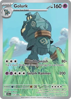 Golurk Pokemon card from Black Bolt, card number 123