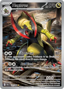 Haxorus Pokemon card from Black Bolt, card number 147
