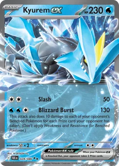 Kyurem ex Pokemon card from Black Bolt, card number 28