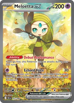 Meloetta ex Pokemon card from Black Bolt, card number 167
