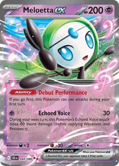 Meloetta ex Pokemon card from Black Bolt, card number 44