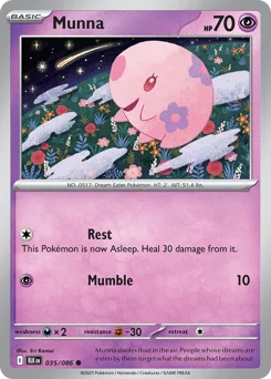 Munna Pokemon card from Black Bolt, card number 35