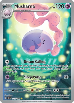 Musharna Pokemon card from Black Bolt, card number 117