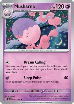 Musharna Pokemon card from Black Bolt, card number 36