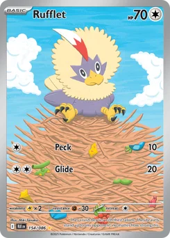 Rufflet Pokemon card from Black Bolt, card number 154