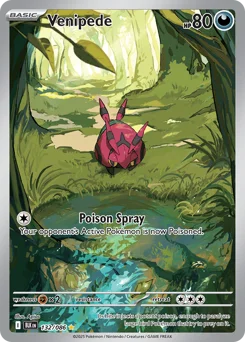 Venipede Pokemon card from Black Bolt, card number 132