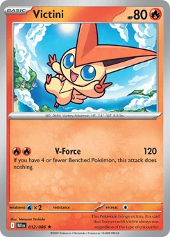 Victini Pokemon card from Black Bolt, card number 12