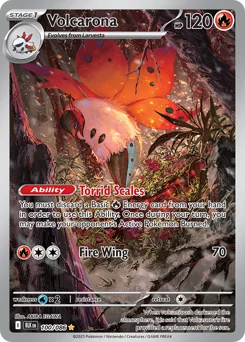 Volcarona Pokemon card from Black Bolt, card number 100