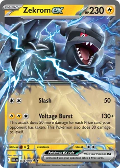 Zekrom ex Pokemon card from Black Bolt, card number 34